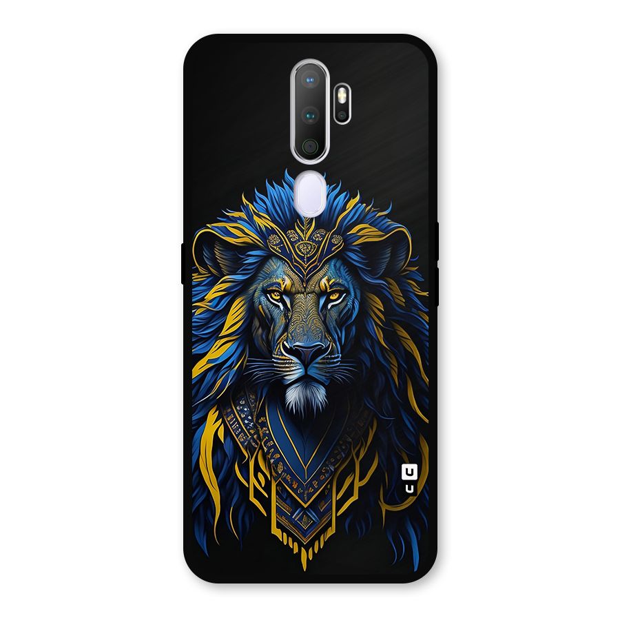 Premium Lion Abstract Portrait Art Metal Back Case for Oppo A9 (2020)