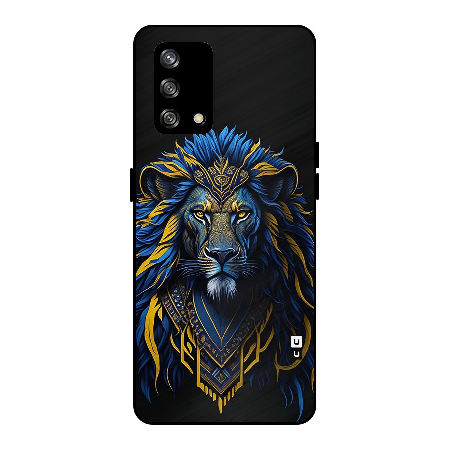 Premium Lion Abstract Portrait Art Metal Back Case for Oppo F19