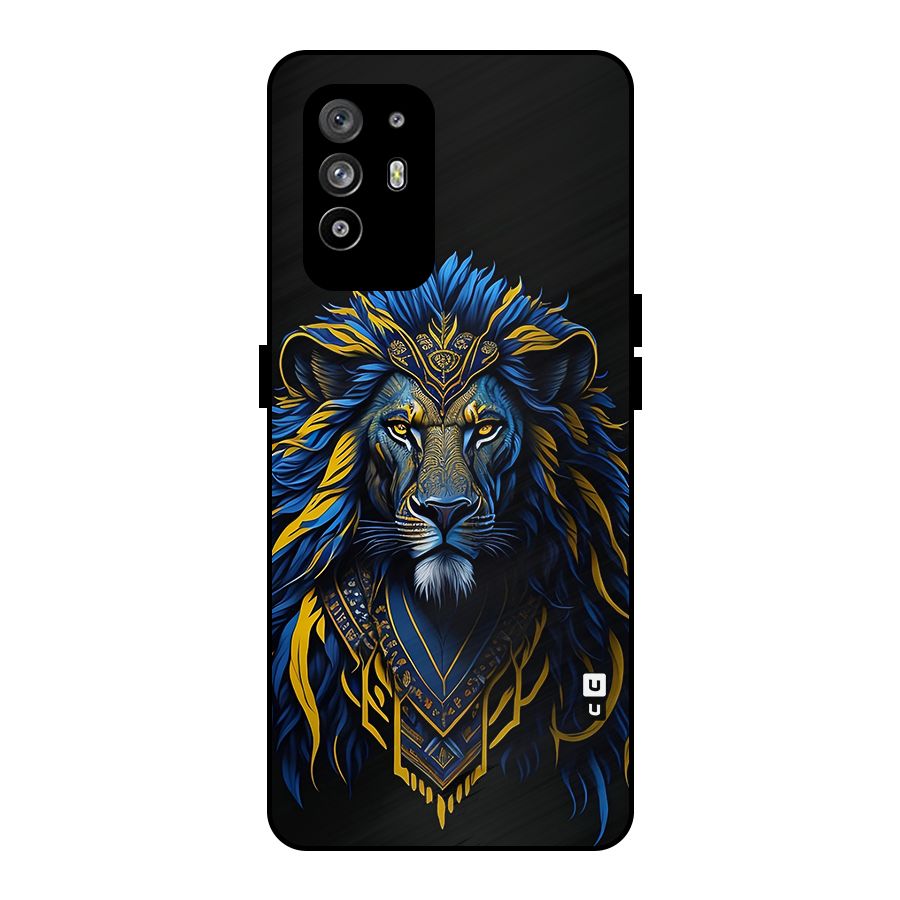 Premium Lion Abstract Portrait Art Metal Back Case for Oppo F19 Pro Plus 5G