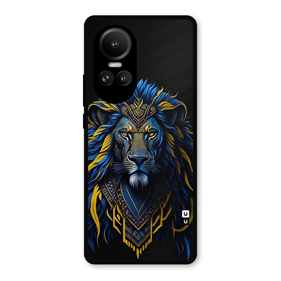 Premium Lion Abstract Portrait Art Metal Back Case for Oppo Reno10 Pro