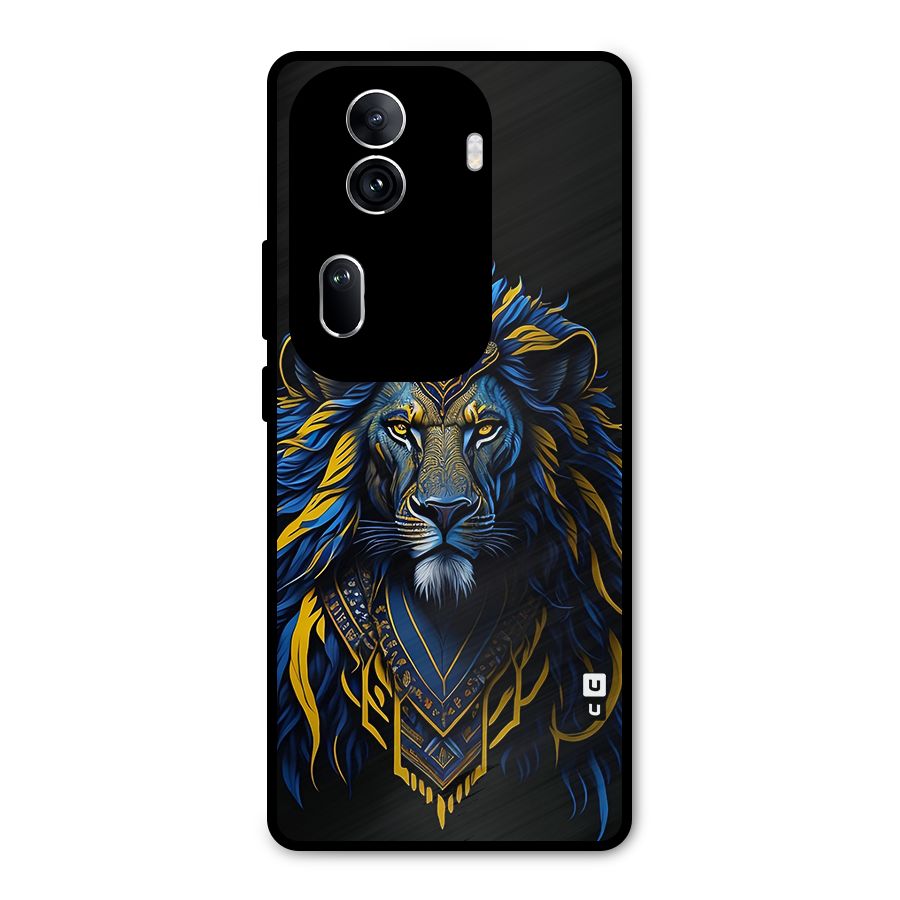 Premium Lion Abstract Portrait Art Metal Back Case for Oppo Reno11 Pro 5G