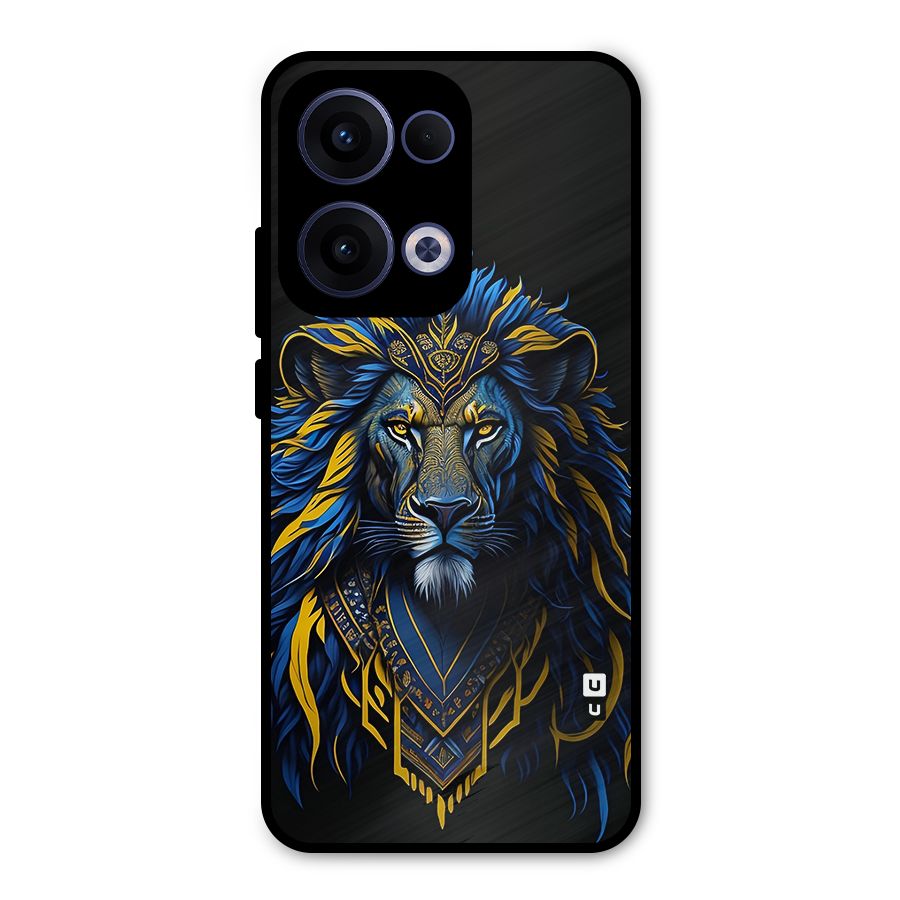 Premium Lion Abstract Portrait Art Metal Back Case for Oppo Reno13