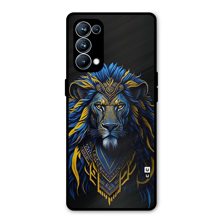 Premium Lion Abstract Portrait Art Metal Back Case for Oppo Reno5 Pro 5G