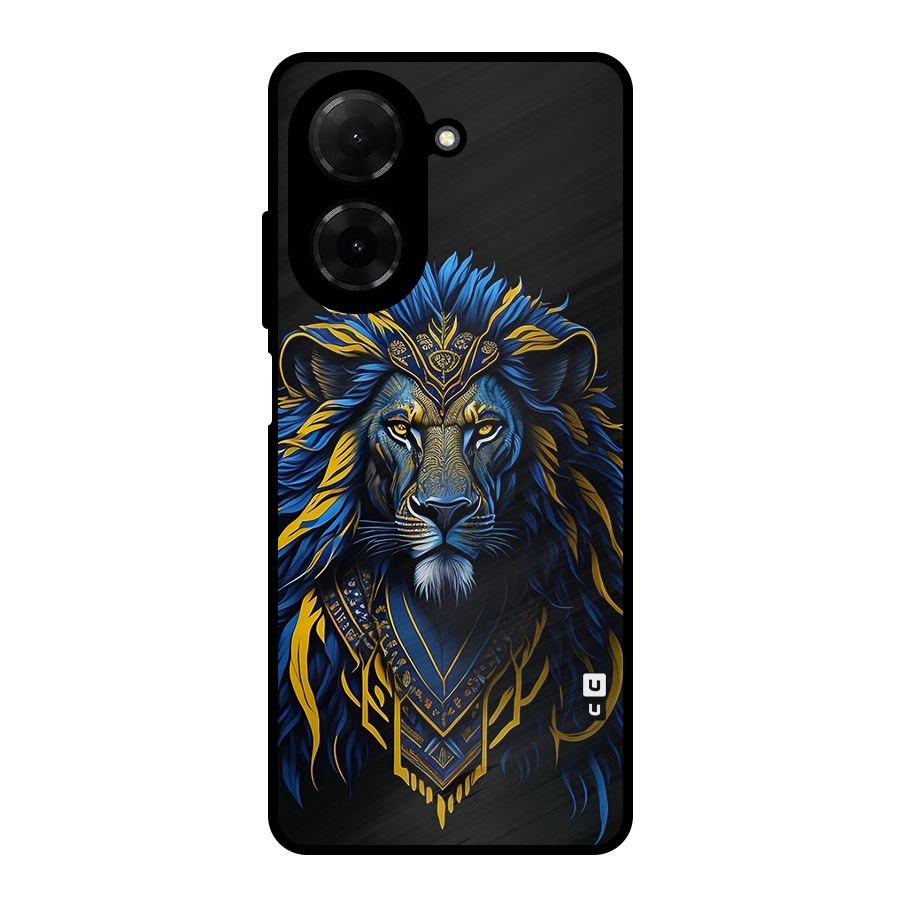 Premium Lion Abstract Portrait Art Metal Back Case for Poco C71