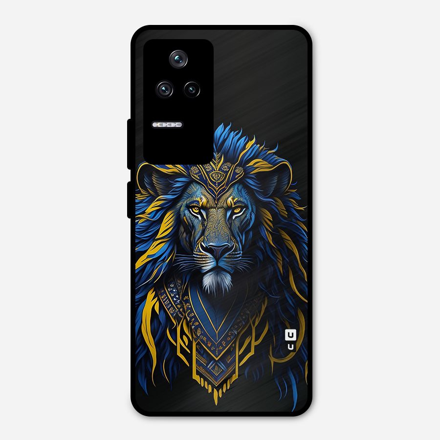 Premium Lion Abstract Portrait Art Metal Back Case for Poco F4 5G