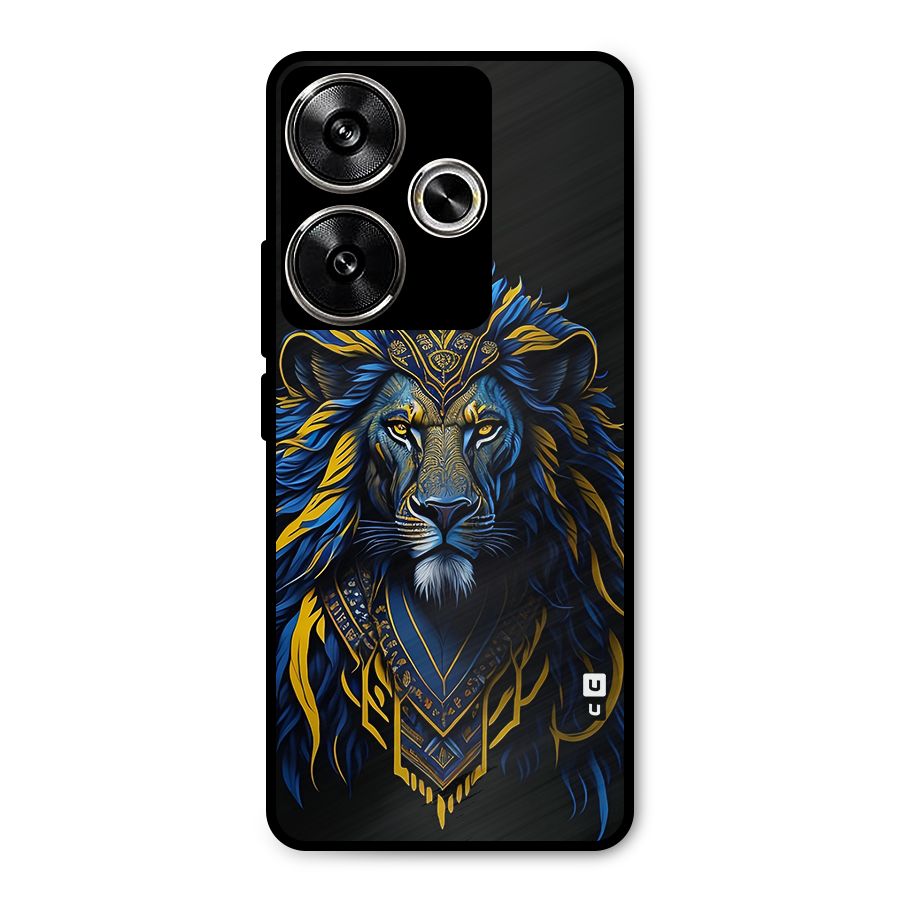 Premium Lion Abstract Portrait Art Metal Back Case for Poco F6