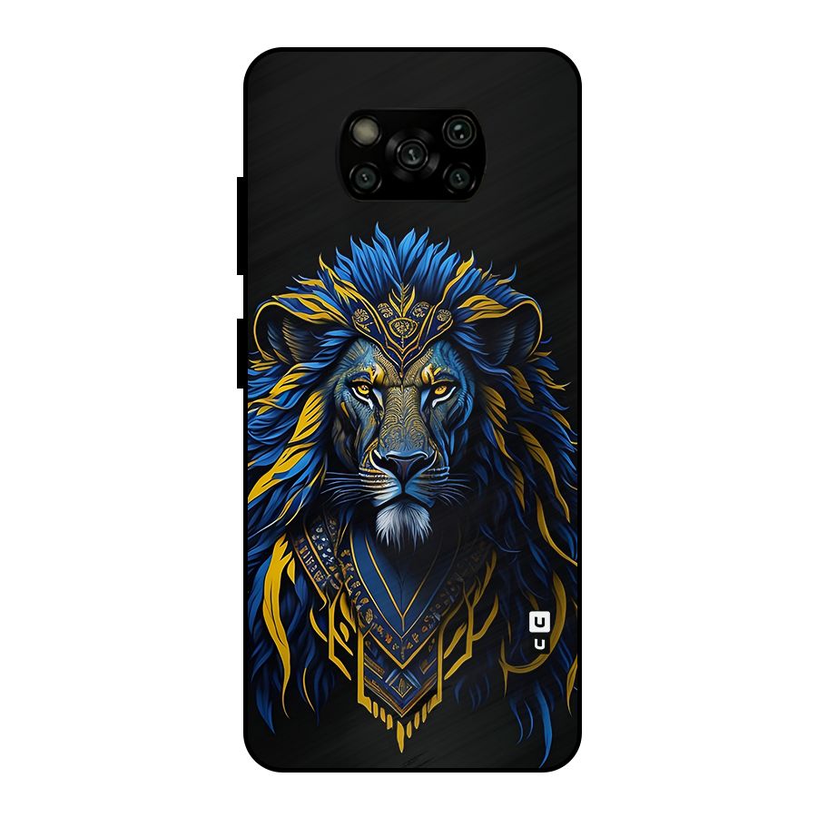 Premium Lion Abstract Portrait Art Metal Back Case for Poco X3