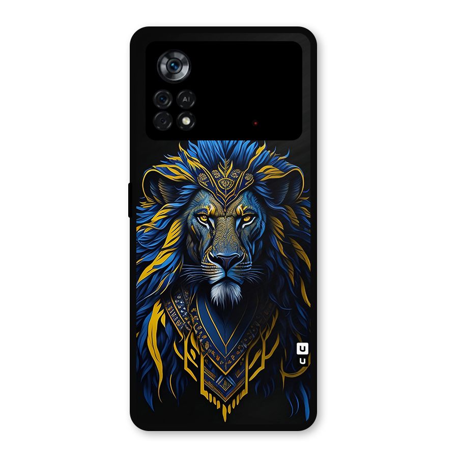 Premium Lion Abstract Portrait Art Metal Back Case for Poco X4 Pro 5G