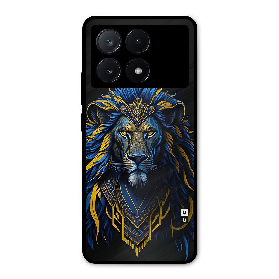 Premium Lion Abstract Portrait Art Metal Back Case for Poco X6 Pro