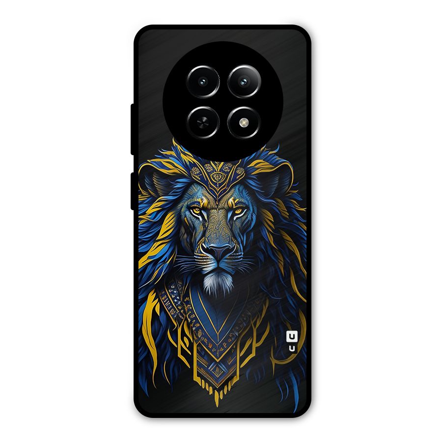 Premium Lion Abstract Portrait Art Metal Back Case for Realme 12 5G