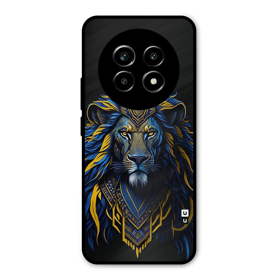 Premium Lion Abstract Portrait Art Metal Back Case for Realme 14 Pro Lite