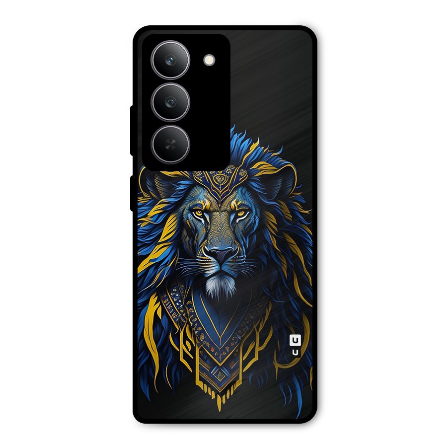Premium Lion Abstract Portrait Art Metal Back Case for Realme 14x