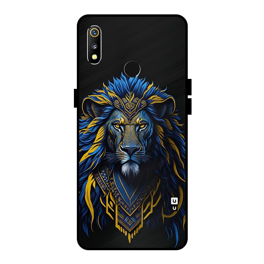Premium Lion Abstract Portrait Art Metal Back Case for Realme 3