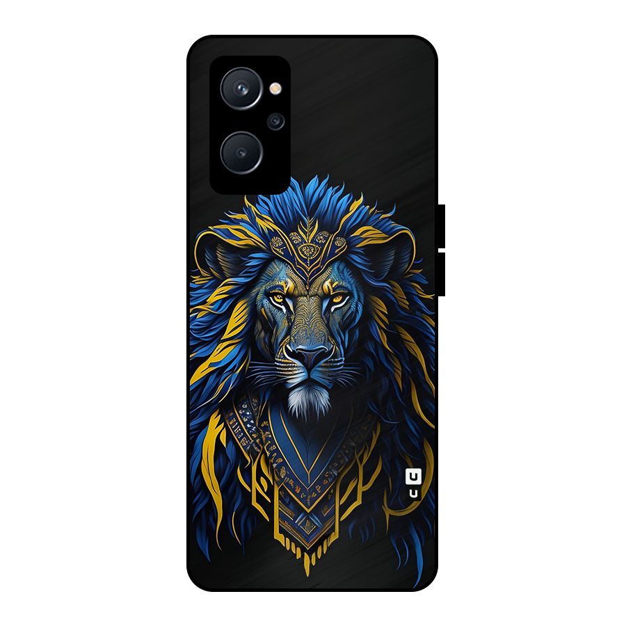 Premium Lion Abstract Portrait Art Metal Back Case for Realme 9i 5G