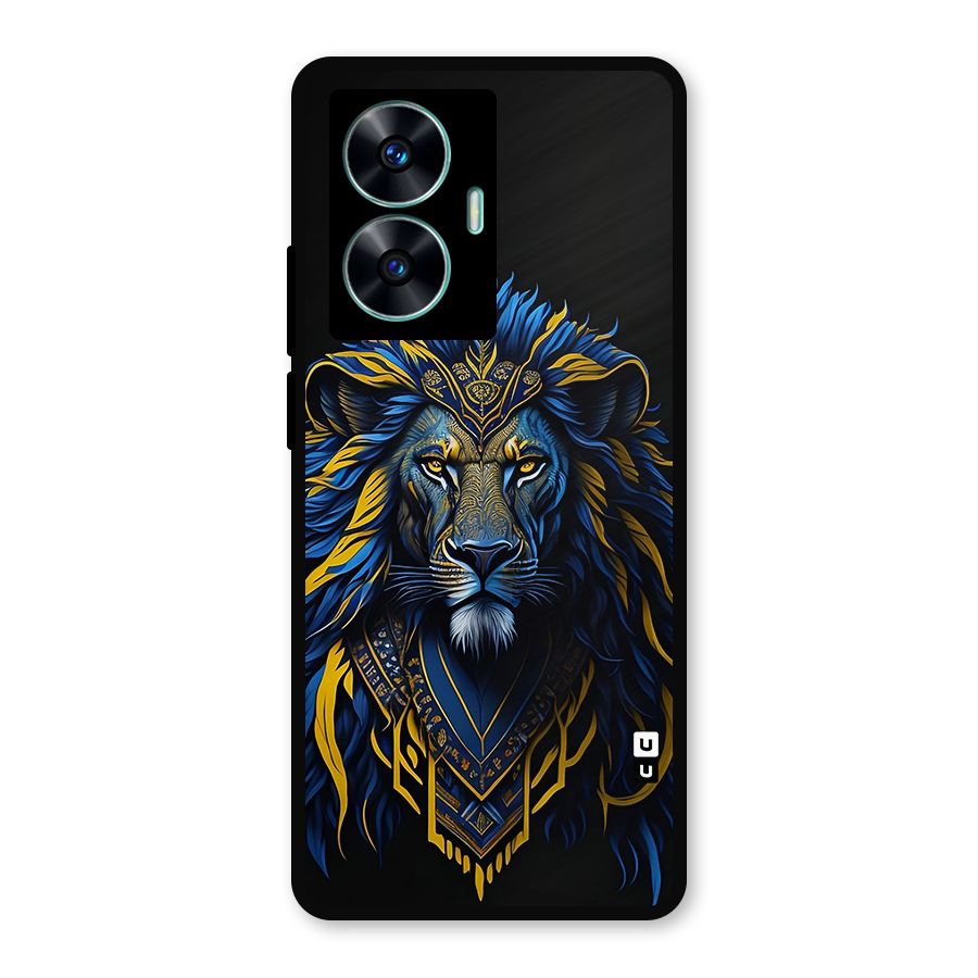 Premium Lion Abstract Portrait Art Metal Back Case for Realme C55