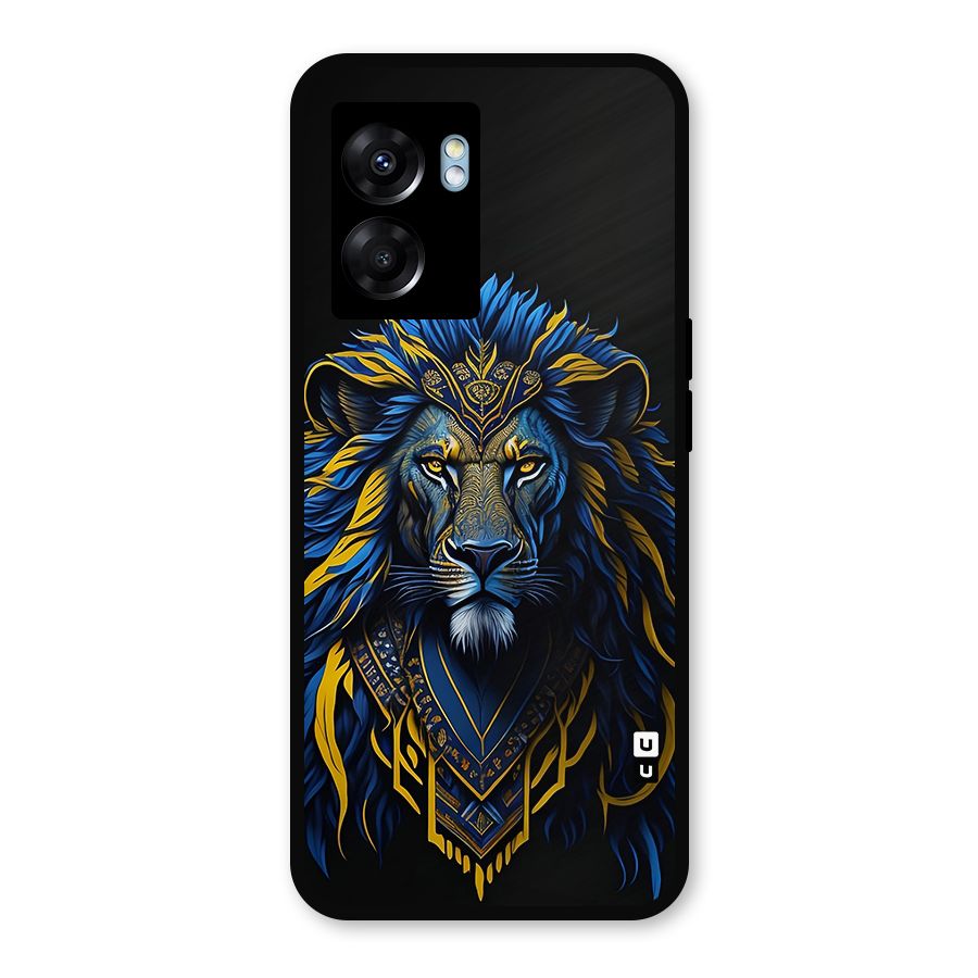 Premium Lion Abstract Portrait Art Metal Back Case for Realme Narzo 50 5G