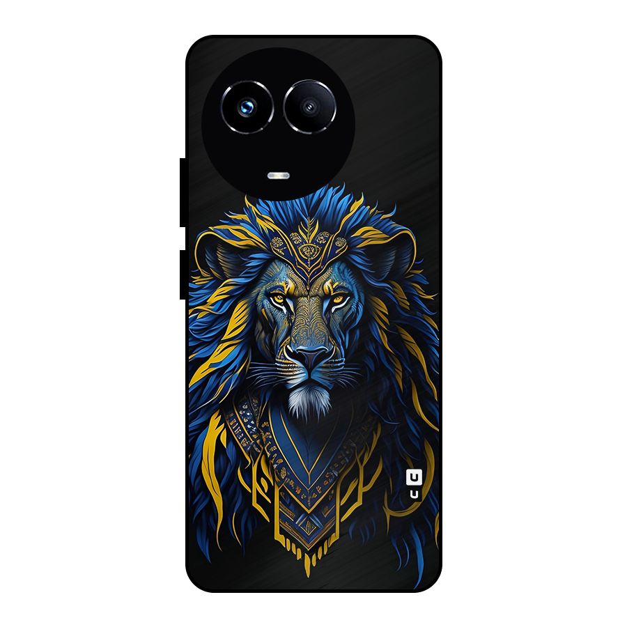 Premium Lion Abstract Portrait Art Metal Back Case for Realme Narzo 60X