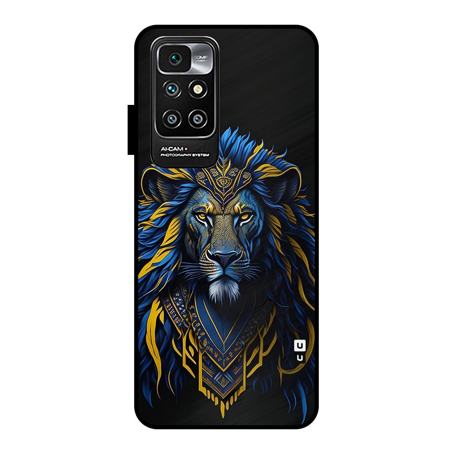 Premium Lion Abstract Portrait Art Metal Back Case for Redmi 10 Prime