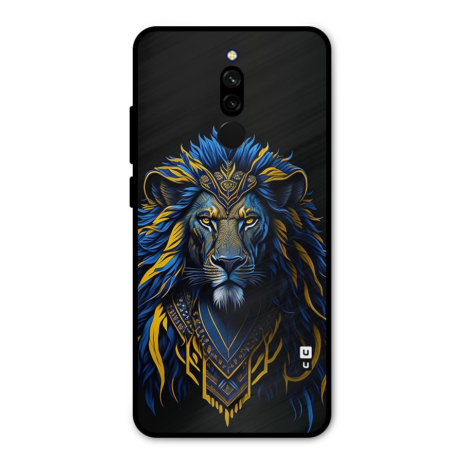 Premium Lion Abstract Portrait Art Metal Back Case for Redmi 8