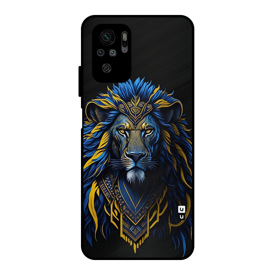Premium Lion Abstract Portrait Art Metal Back Case for Redmi Note 10S