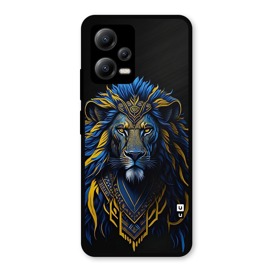 Premium Lion Abstract Portrait Art Metal Back Case for Redmi Note 12 5G