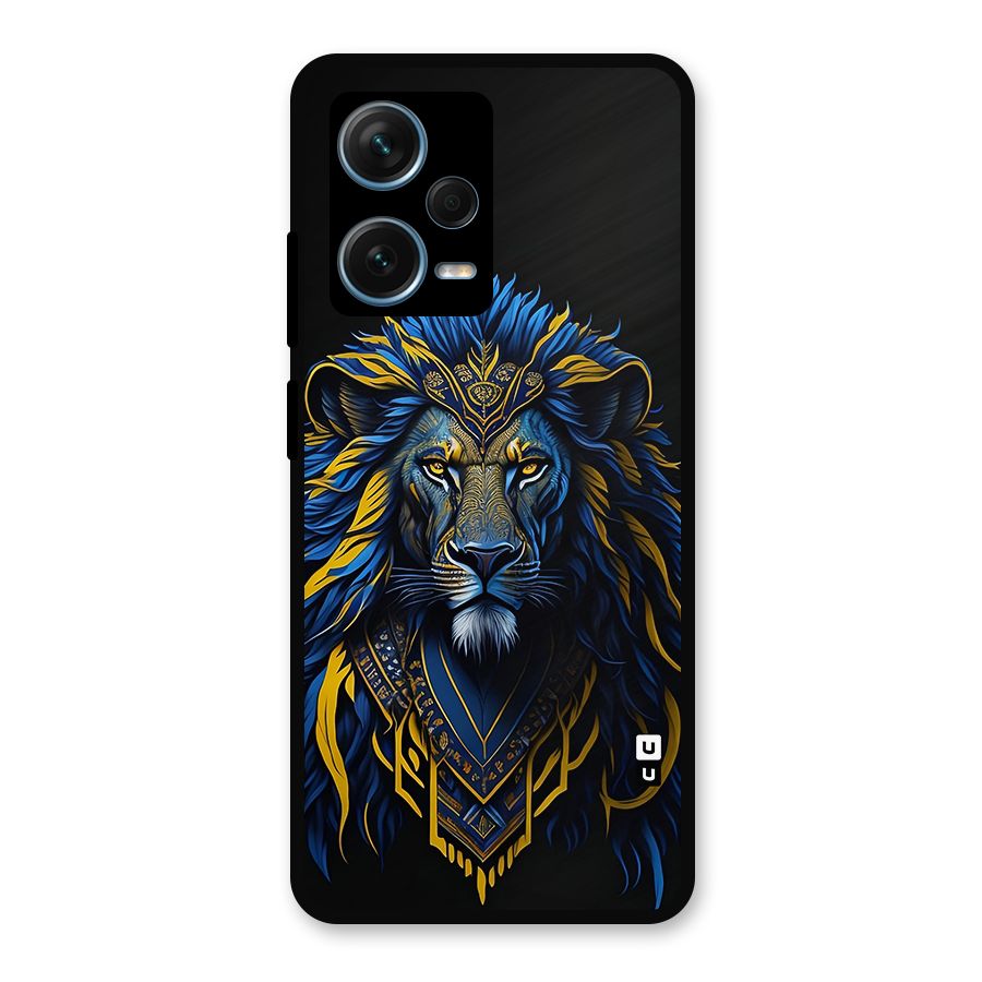 Premium Lion Abstract Portrait Art Metal Back Case for Redmi Note 12 Pro Plus 5G