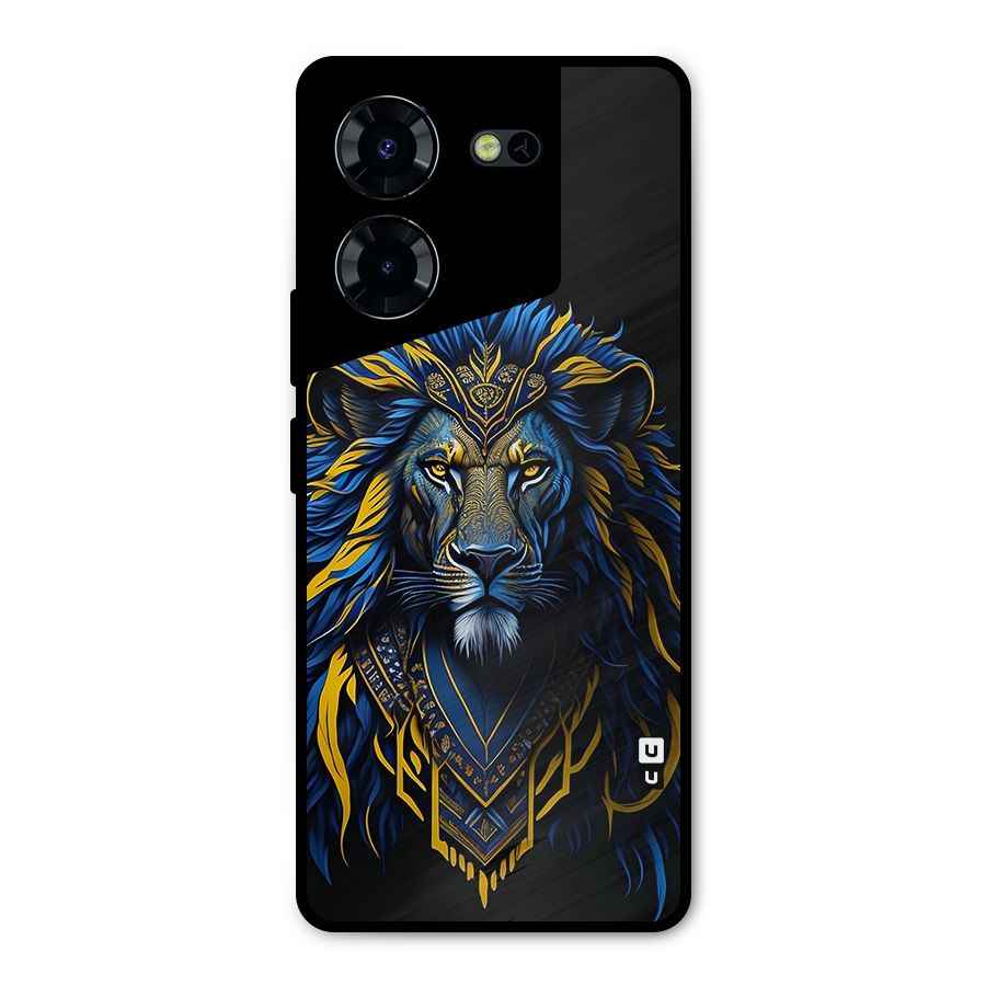 Premium Lion Abstract Portrait Art Metal Back Case for Tecno Pova 5 Pro 5G