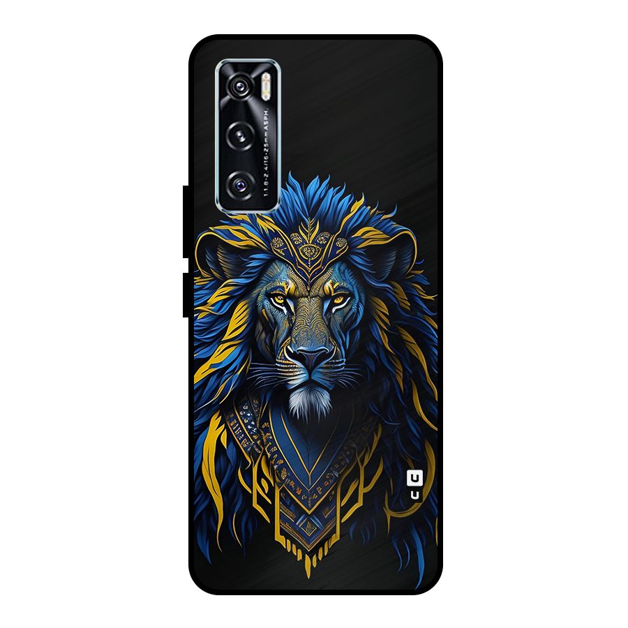 Premium Lion Abstract Portrait Art Metal Back Case for Vivo V20 SE