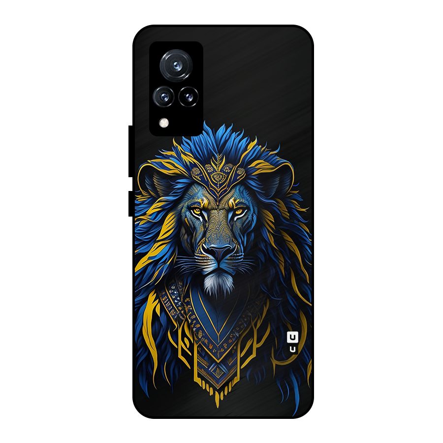 Premium Lion Abstract Portrait Art Metal Back Case for Vivo V21 5G