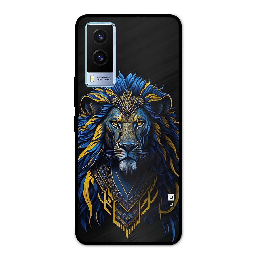 Premium Lion Abstract Portrait Art Metal Back Case for Vivo V21e 5G