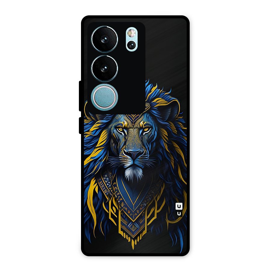 Premium Lion Abstract Portrait Art Metal Back Case for Vivo V29
