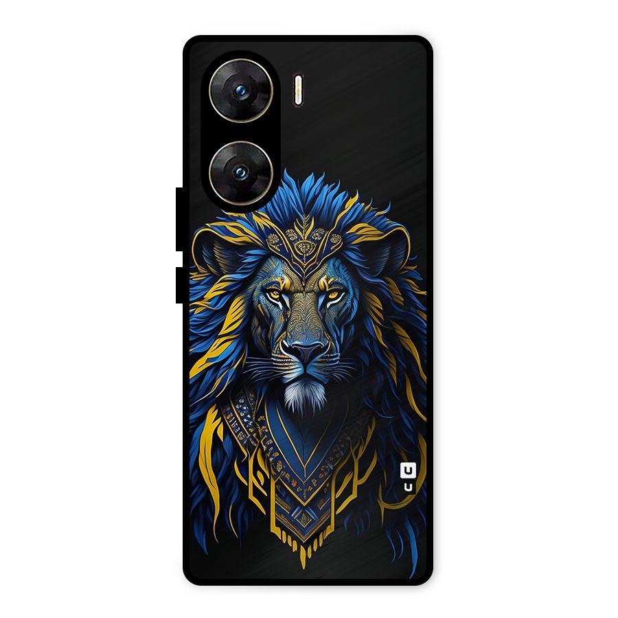 Premium Lion Abstract Portrait Art Metal Back Case for Vivo V29e