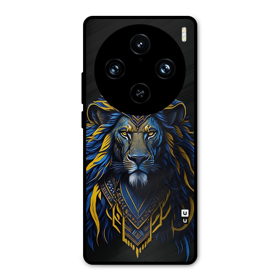Premium Lion Abstract Portrait Art Metal Back Case for Vivo X100 Pro