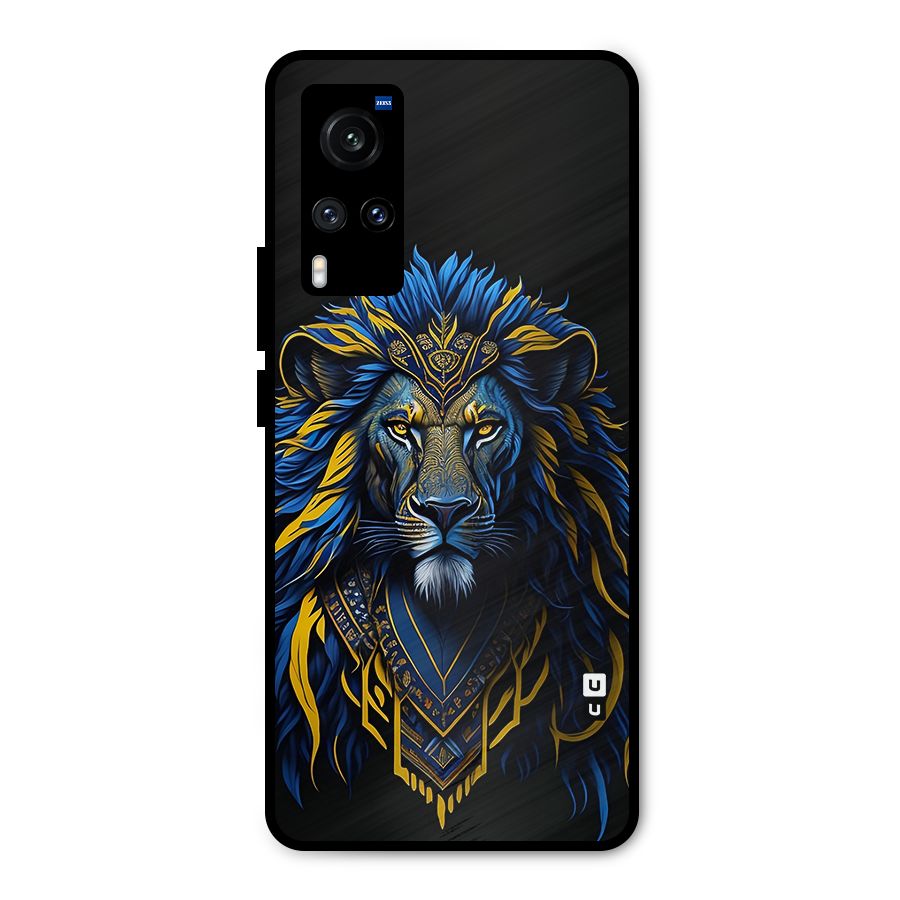 Premium Lion Abstract Portrait Art Metal Back Case for Vivo X60