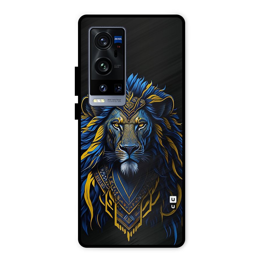 Premium Lion Abstract Portrait Art Metal Back Case for Vivo X60 Pro Plus