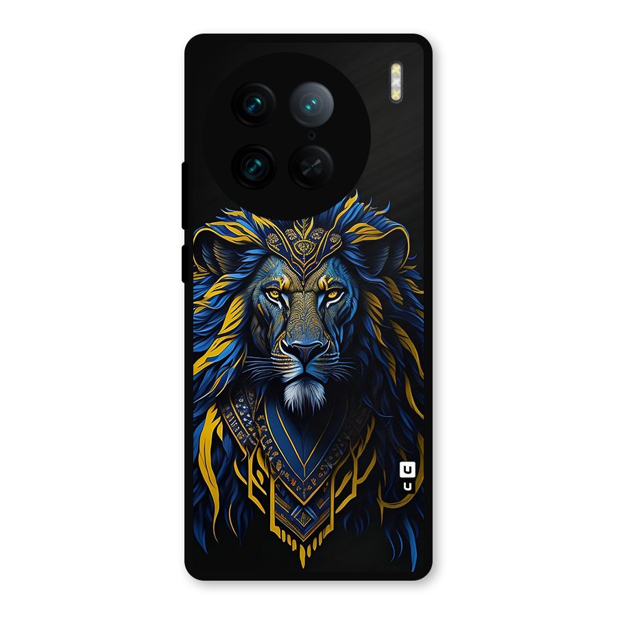 Premium Lion Abstract Portrait Art Metal Back Case for Vivo X90 Pro
