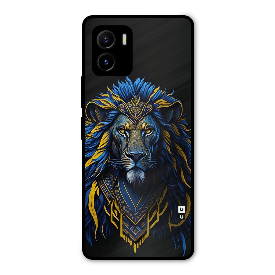 Premium Lion Abstract Portrait Art Metal Back Case for Vivo Y15s