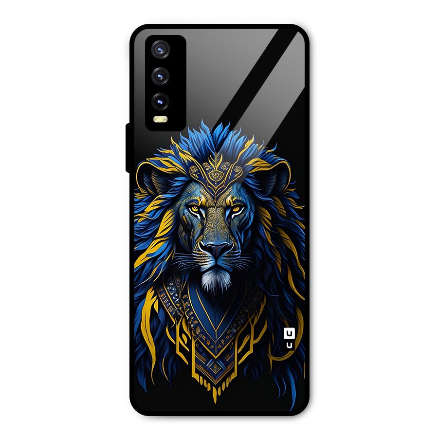 Premium Lion Abstract Portrait Art Metal Back Case for Vivo Y20 2021