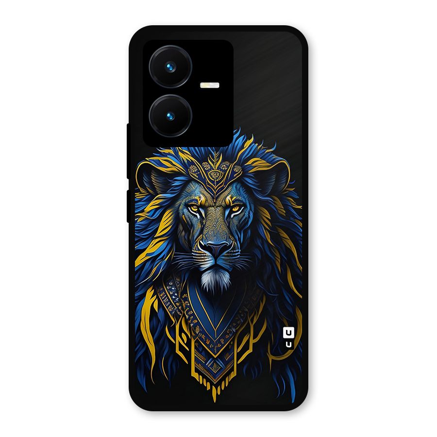 Premium Lion Abstract Portrait Art Metal Back Case for Vivo Y22