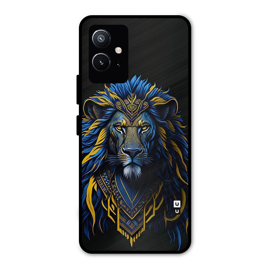 Premium Lion Abstract Portrait Art Metal Back Case for Vivo Y75 5G