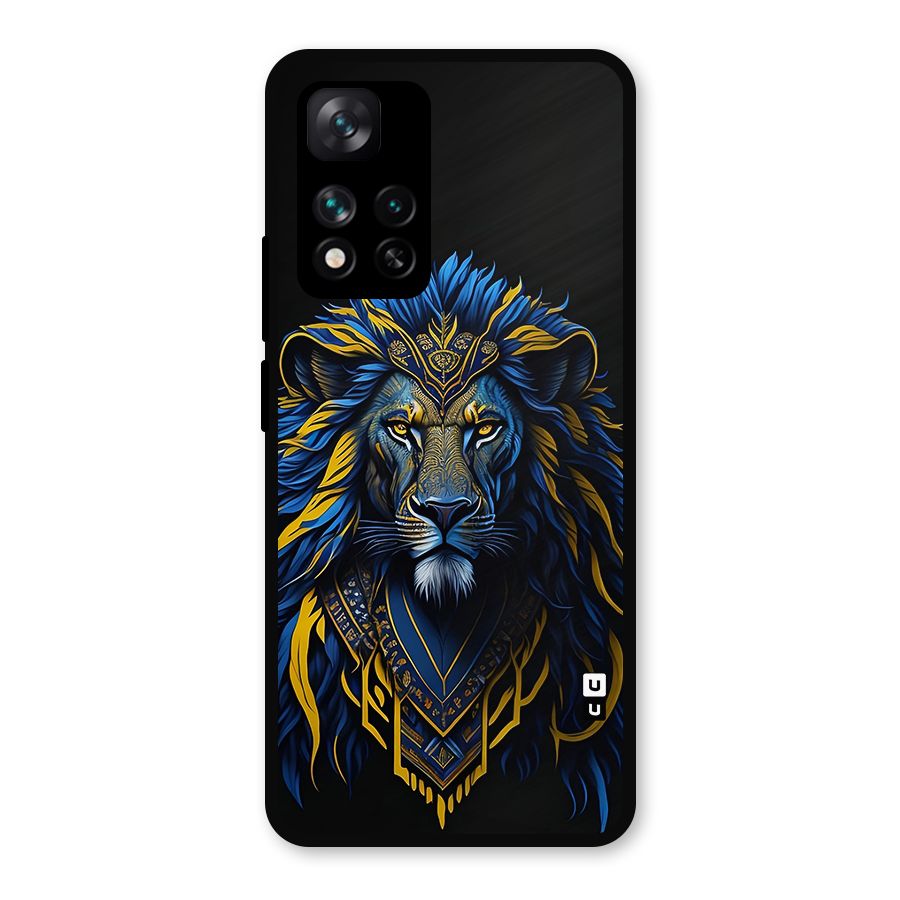 Premium Lion Abstract Portrait Art Metal Back Case for Xiaomi 11i Hypercharge 5G