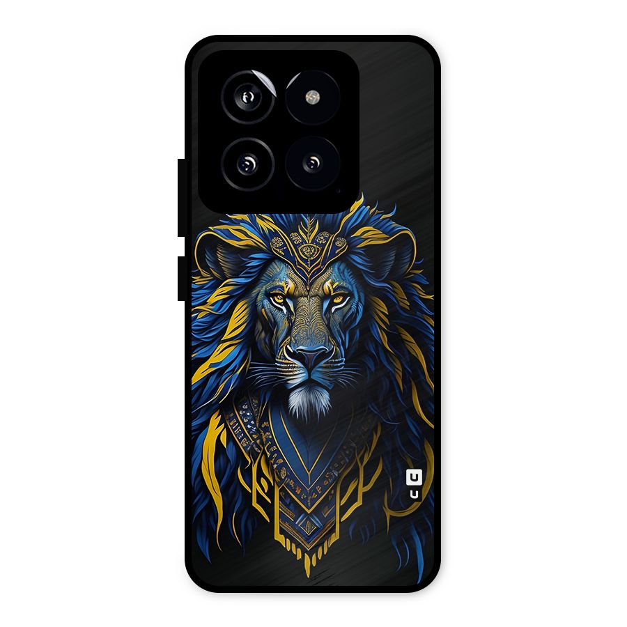 Premium Lion Abstract Portrait Art Metal Back Case for Xiaomi 14