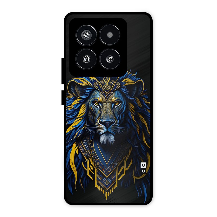 Premium Lion Abstract Portrait Art Metal Back Case for Xiaomi 14 Pro