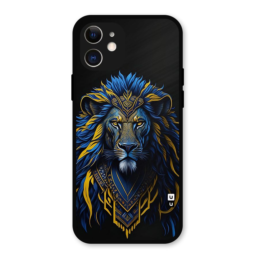 Premium Lion Abstract Portrait Art Metal Back Case for iPhone 12