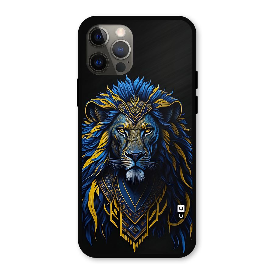 Premium Lion Abstract Portrait Art Metal Back Case for iPhone 12 Pro