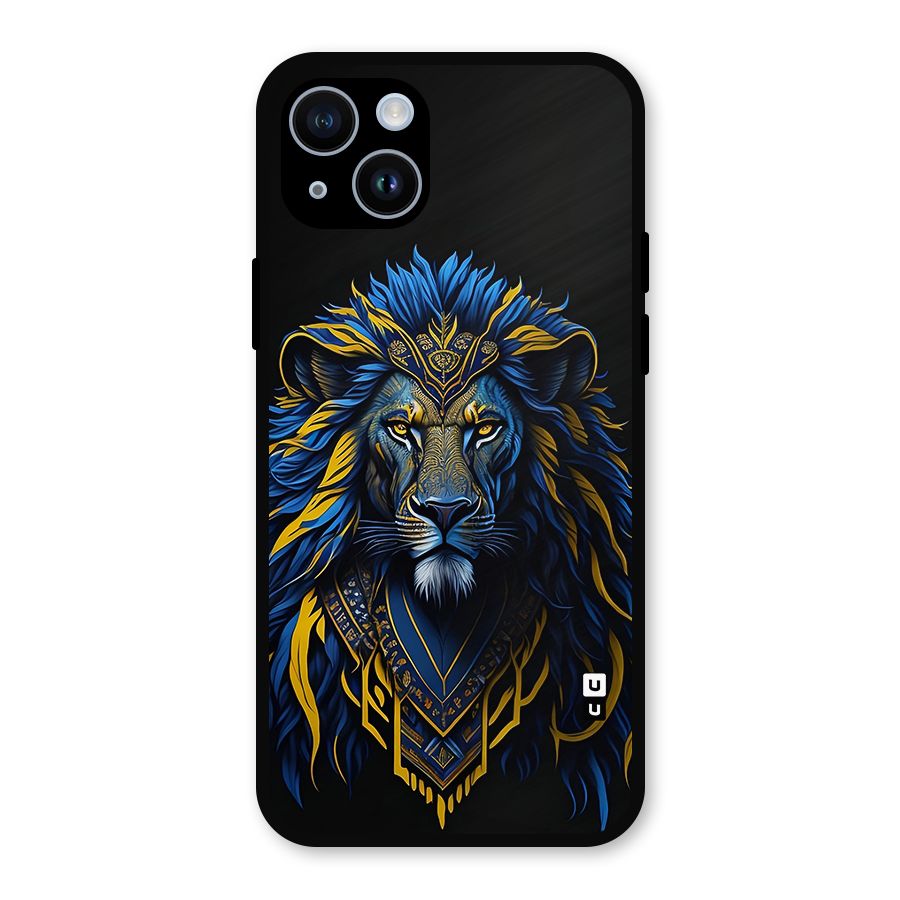 Premium Lion Abstract Portrait Art Metal Back Case for iPhone 14