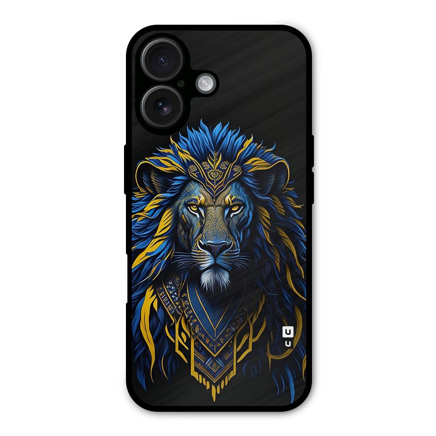 Premium Lion Abstract Portrait Art Metal Back Case for iPhone 16