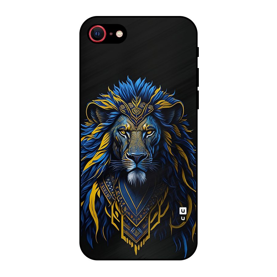 Premium Lion Abstract Portrait Art Metal Back Case for iPhone SE 2022
