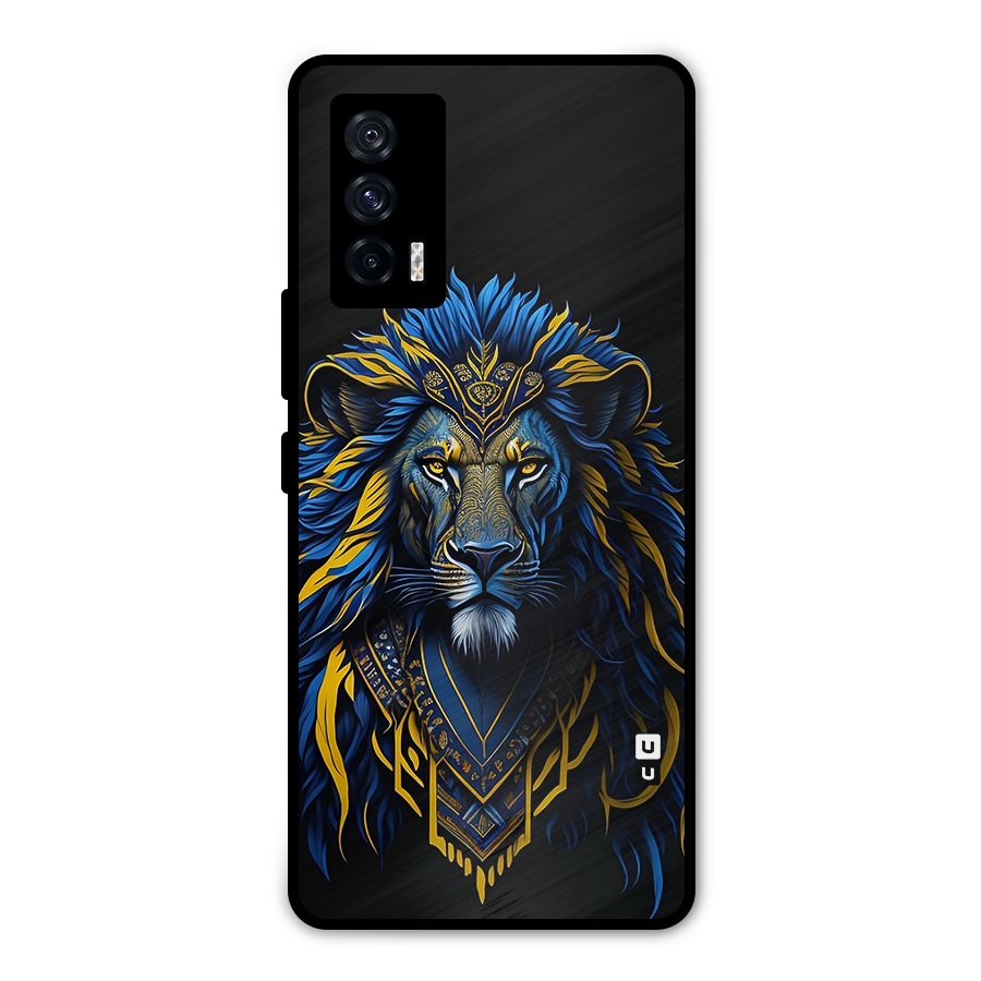 Premium Lion Abstract Portrait Art Metal Back Case for iQOO 7 5G
