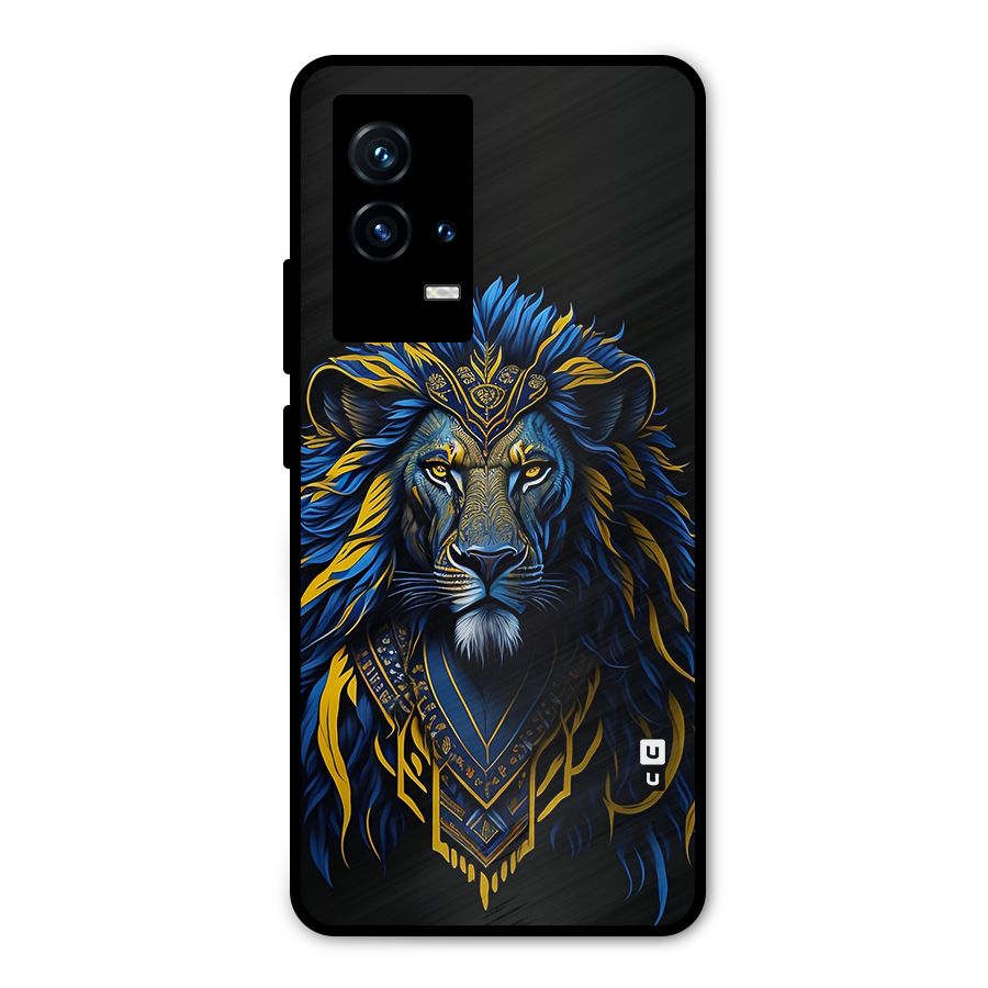 Premium Lion Abstract Portrait Art Metal Back Case for iQOO 9 5G